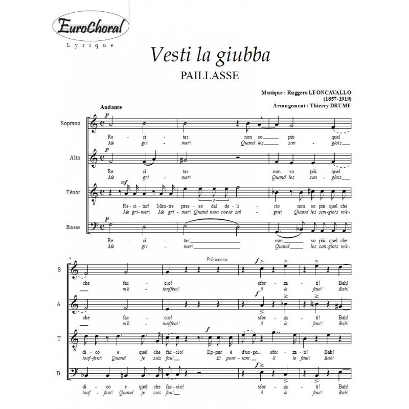 VESTI LA GIUBBA (Air de Canio)