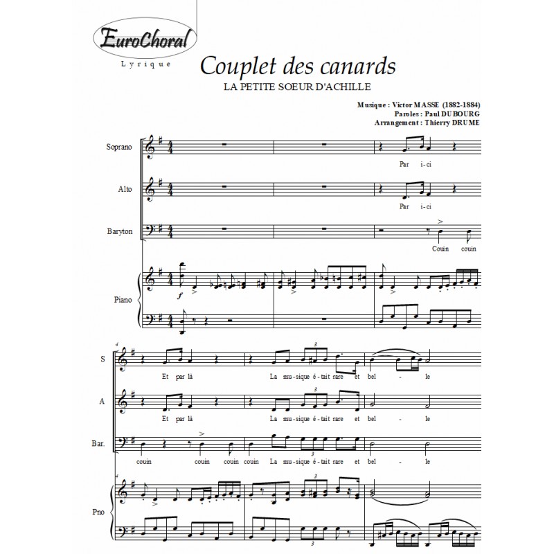 COUPLETS DES CANARDS (La petite soeur d'Achille)