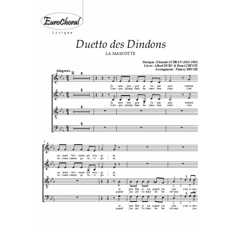 DUETTO DES DINDONS (extrait de LA MASCOTTE) (Choeur)