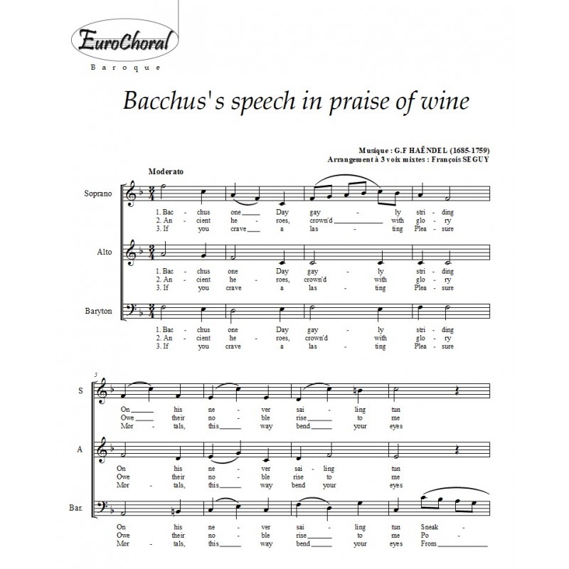 BACCHUS'S SPEECH IN PRAISE OF WINE