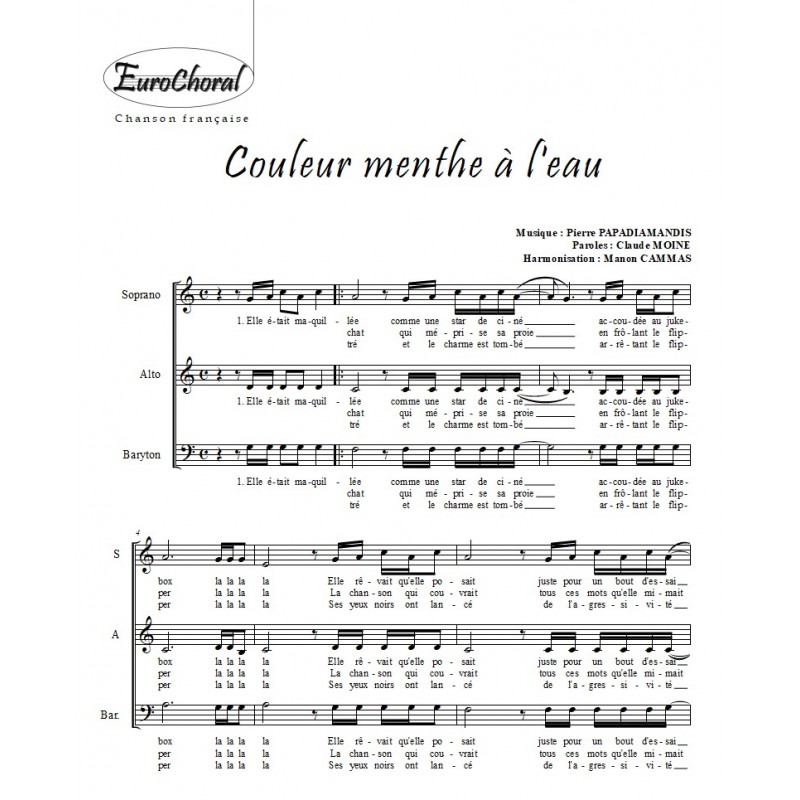 COULEUR MENTHE A L'EAU (3 VM)