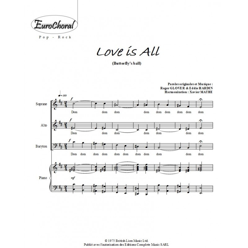LOVE IS ALL (Butterfly ball) (Conducteur)