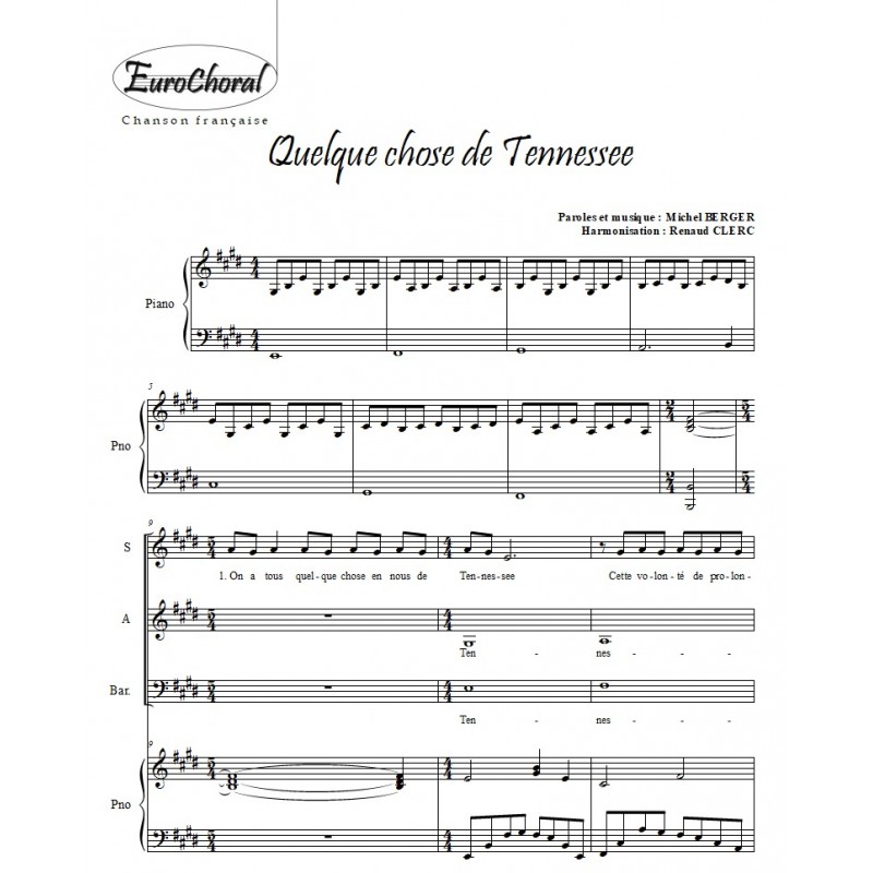 QUELQUE CHOSE DE TENNESSEE (Conducteur)