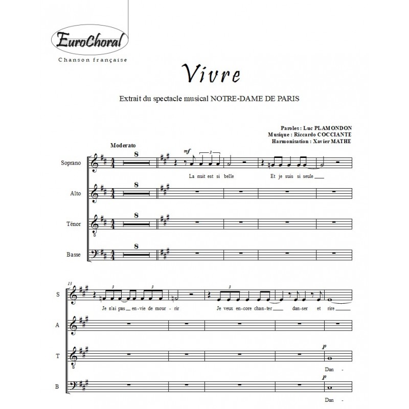 VIVRE (N.D DE PARIS) (Choeur)