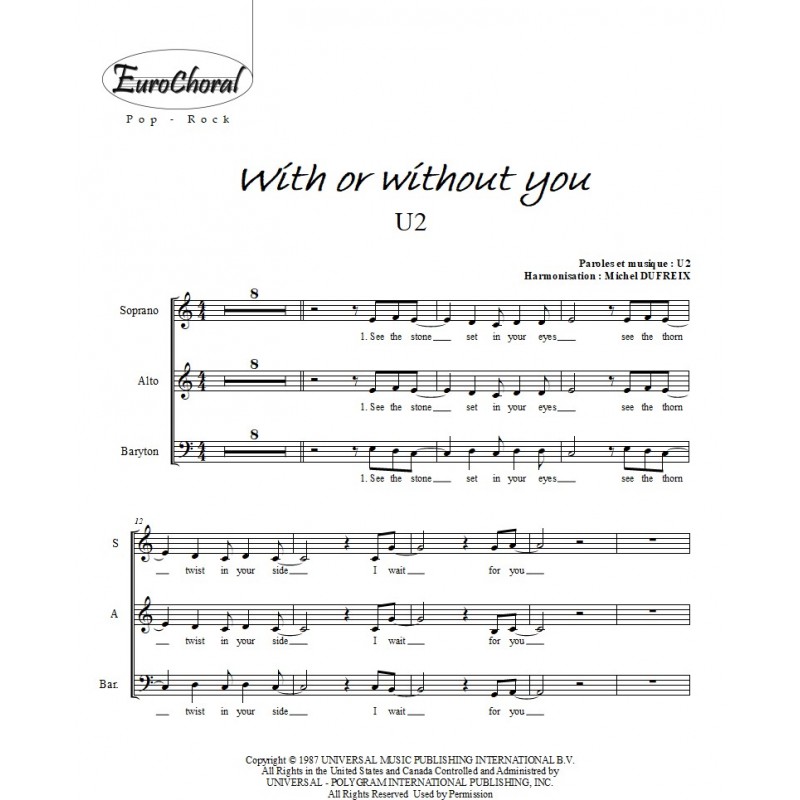 WITH OR WITHOUT YOU (Choeur)