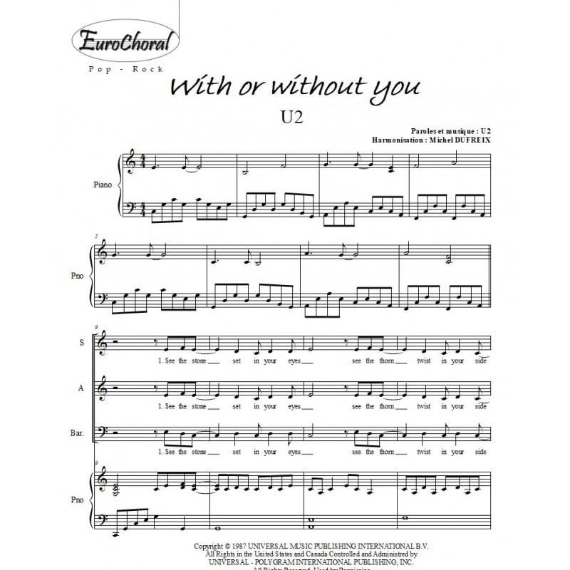 WITH OR WITHOUT YOU (Conducteur)