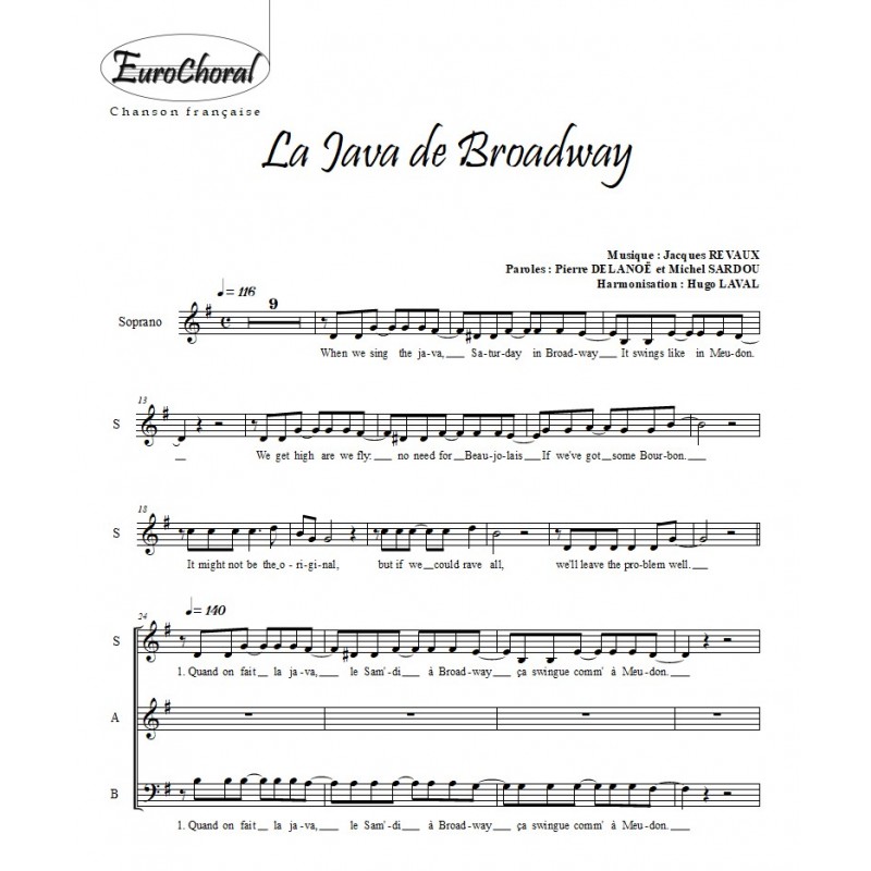JAVA DE BROADWAY (LA) (Choeur)