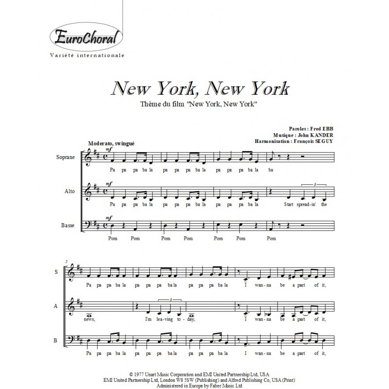 NEW YORK NEW YORK (B.O du film)