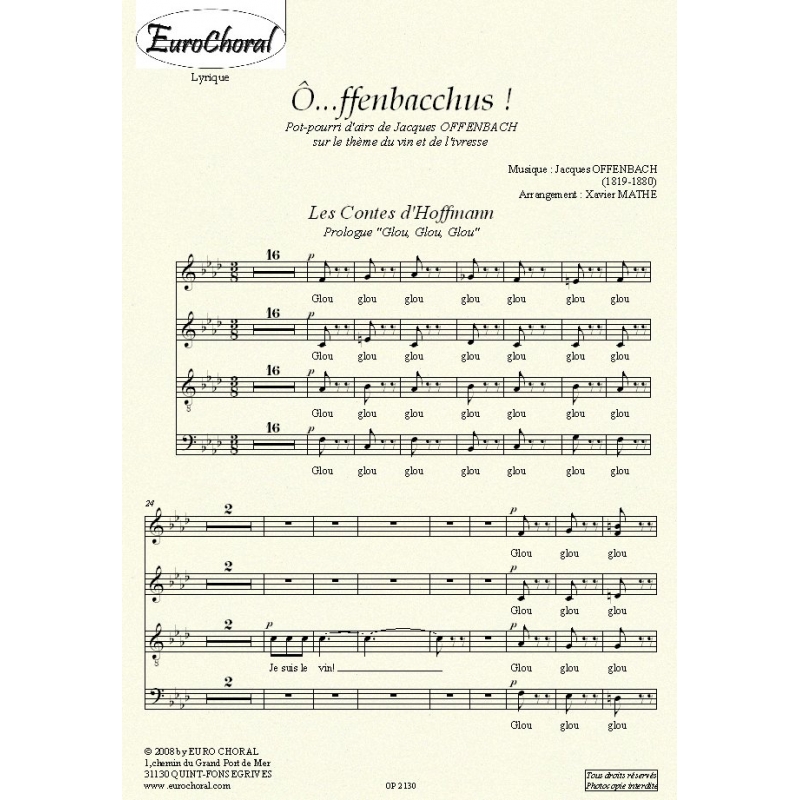 O...FFENBACCHUS! (Choeur)